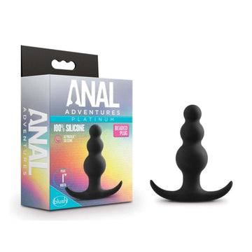 Anal Adventures Platinum Beaded Plug Black