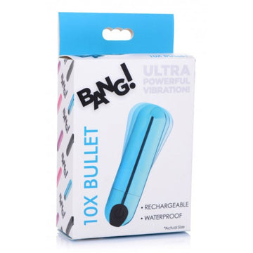 Bg 10X Vibrating Metallic Bullet Blue