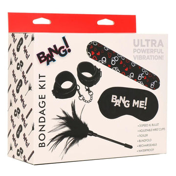 Bondage Kit Xl Bullet Cuffs Tickler &