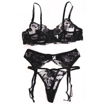 Conjunto Raquel Med Con Liguero De Color Negro