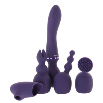 Masajeador Con Accesorios Intercambiables Nami Pulse Wave & Vibrating Wand Púrpurarple