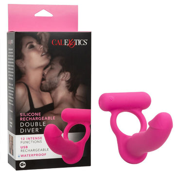 Anillo Retardante Con Vibración Y Doble Penetración Silicone Double Diver
