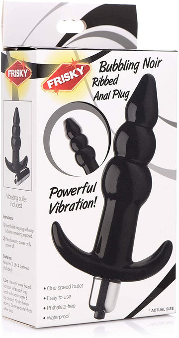 Plug Anal Con Vibración Bubbling Noir Ribbed