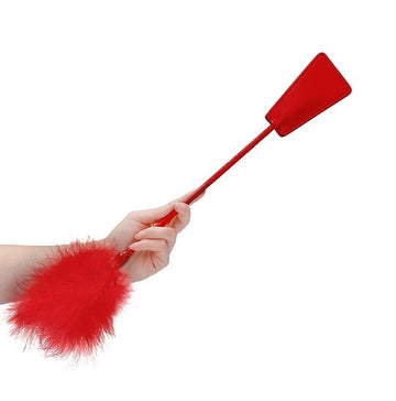 Fusta De Piel Rojo Crop With Feather