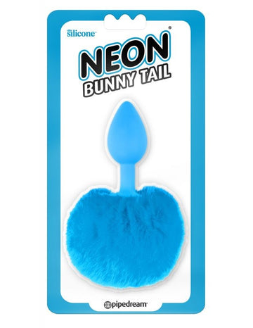 Plug De Fantasia Con Cola De Conejo Azul Neon Bunny Tail