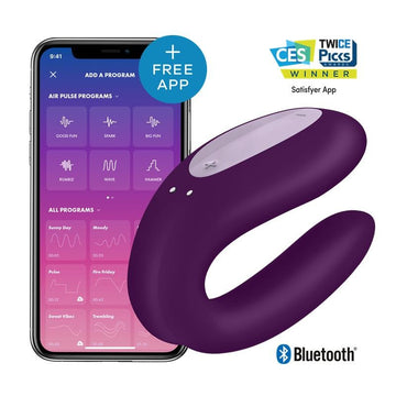 Vibrador Doble Discreto Con Aplicación Satisfyer Double Joy