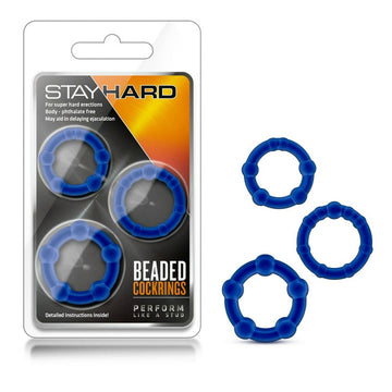Kit De 3 Anillos Retardantes Stay Hard Azules