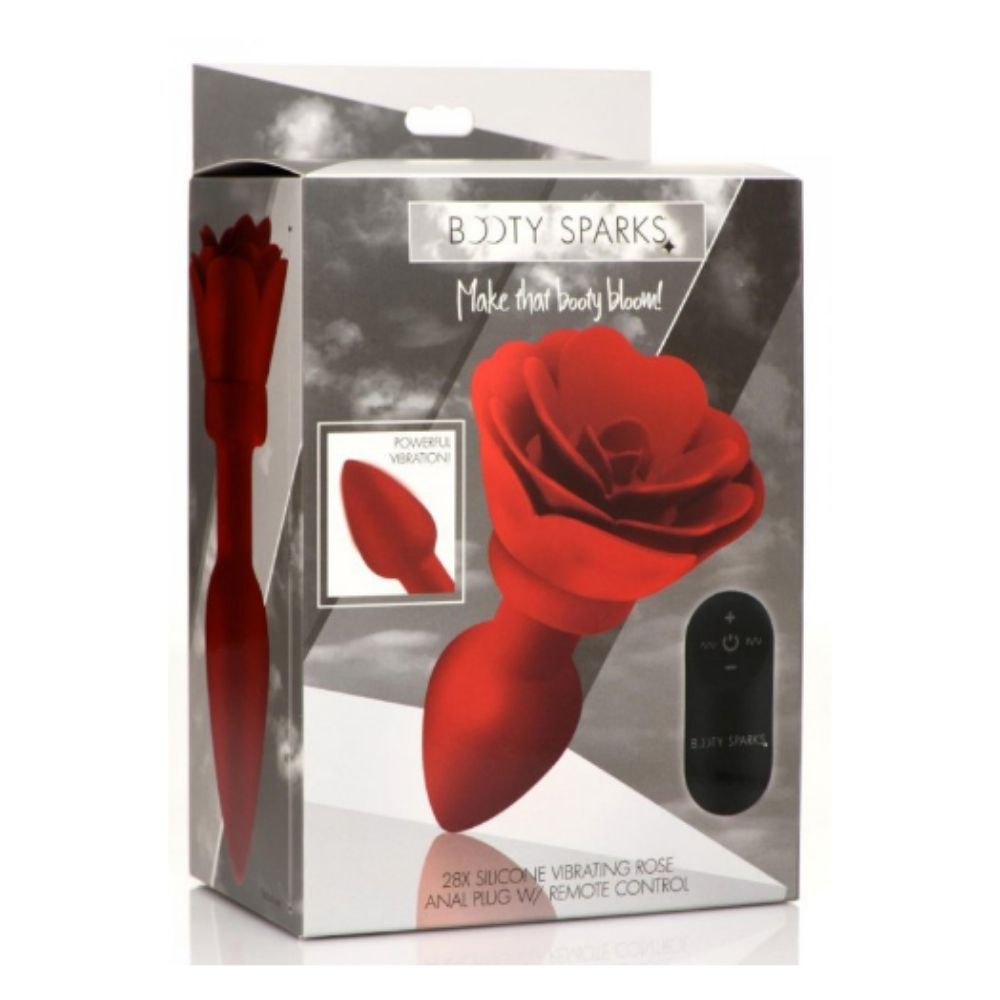 28X Silicone Vibrating Rose Anal Plug