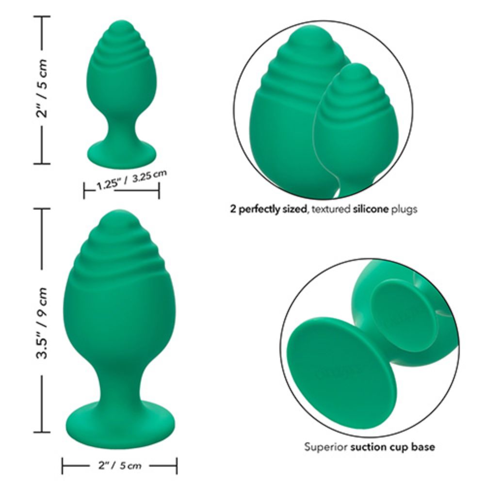 Kit De 2 Plugs Anales Cheeky Green