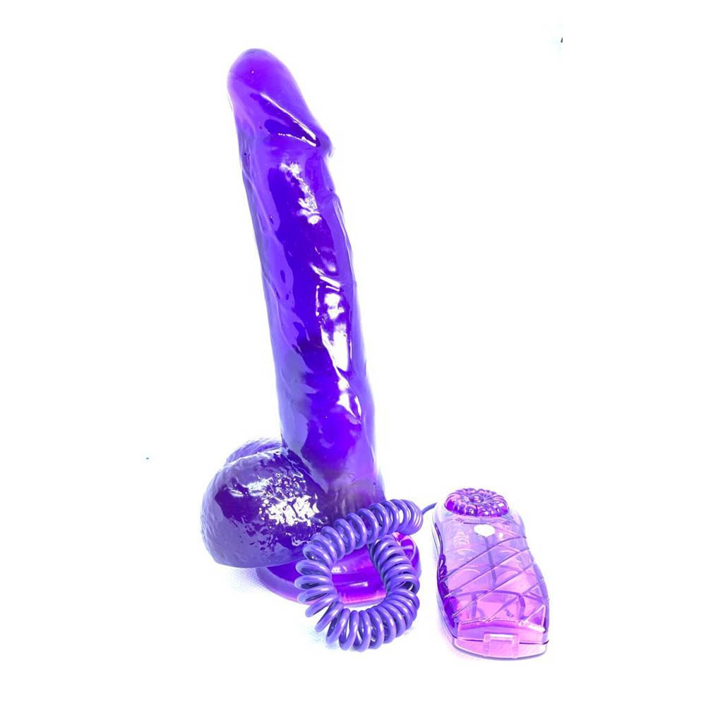 Dildo Vibrador Slim Jelly Dong 7.5" Purpura