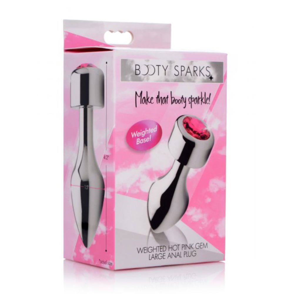 Hot Pink Gem Weighted Anal Plug