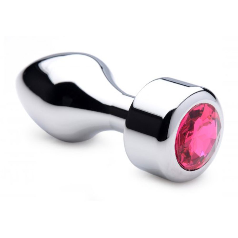 Hot Pink Gem Weighted Anal Plug