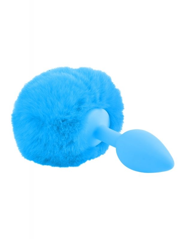 Plug De Fantasia Con Cola De Conejo Azul Neon Bunny Tail
