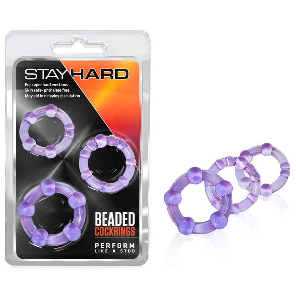 Anillo Stay Hard Beaded Cockrings Purpura