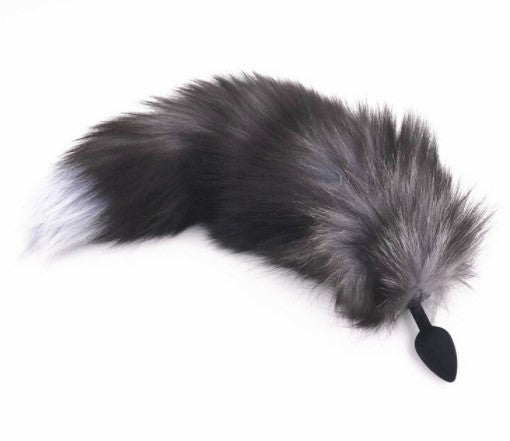 Cola De Zorro Azul Con Negro T003