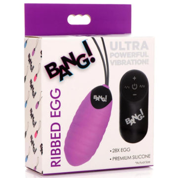 Bg 28X Ribbed Silicone Egg Purple