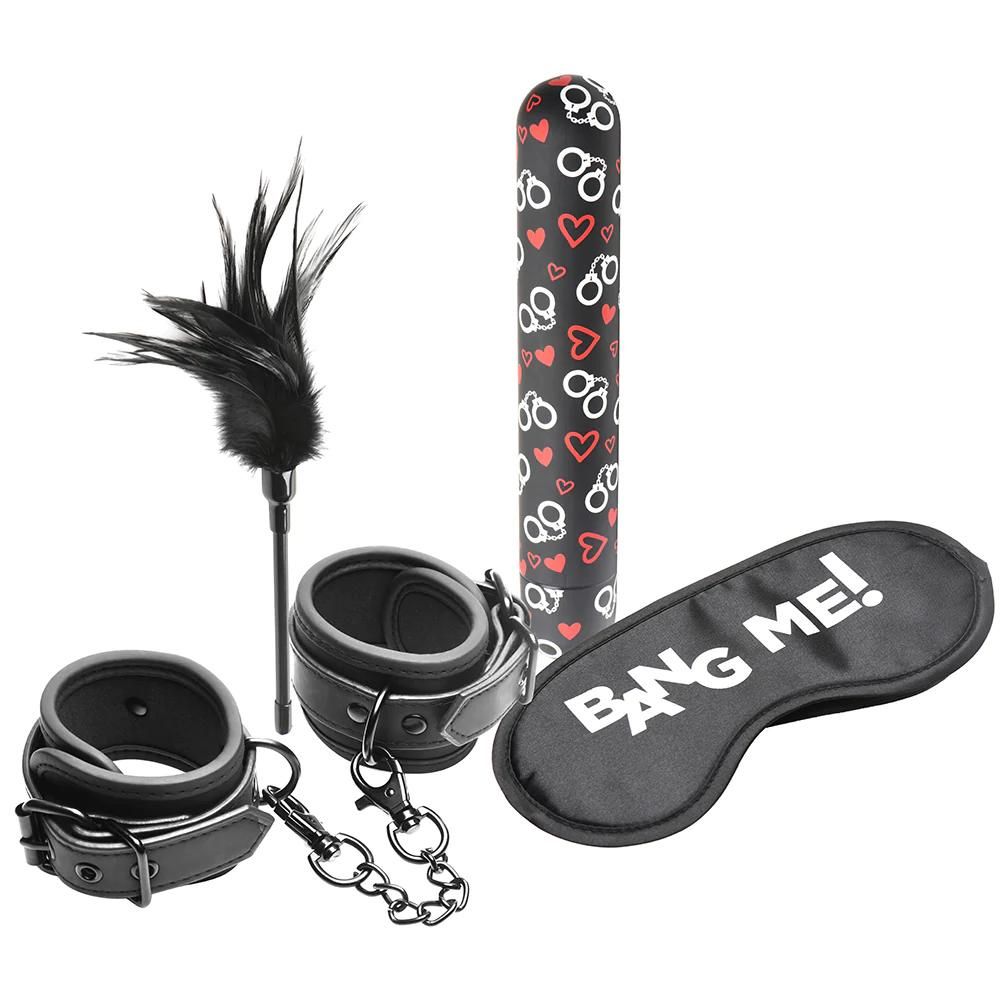 Bondage Kit Xl Bullet Cuffs Tickler &