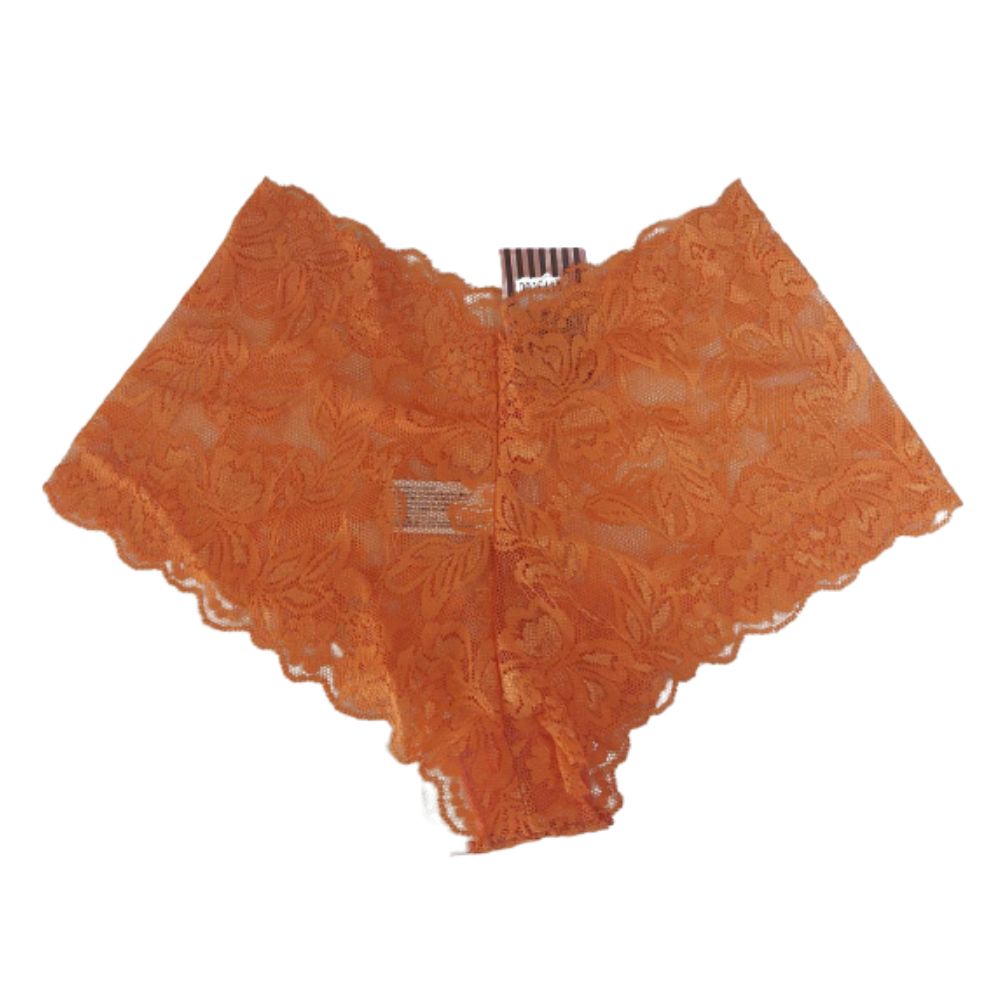Boxer Con Encaje Anaranjado Para Dama