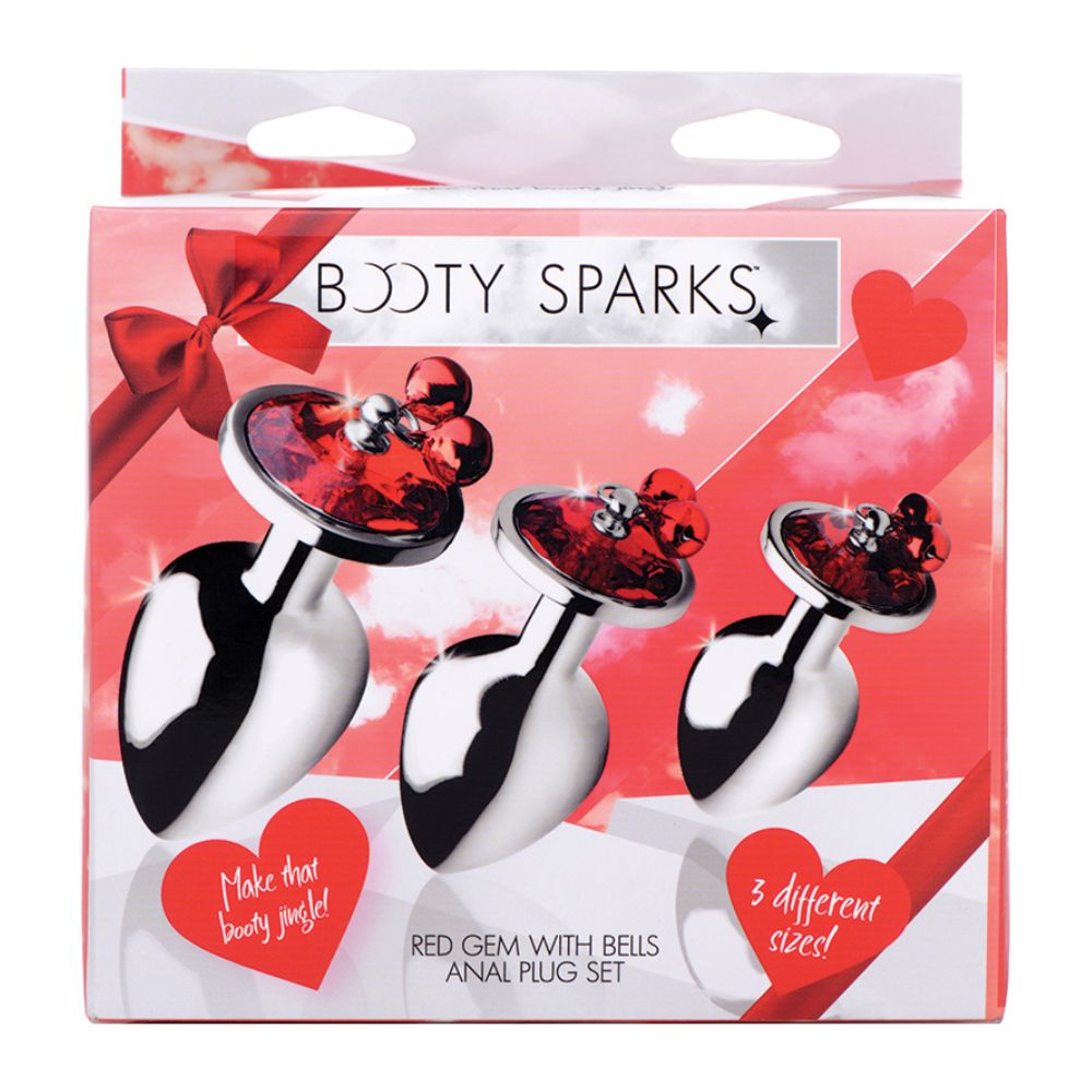 Bs Red Gem With Bells Anal Plug Set
