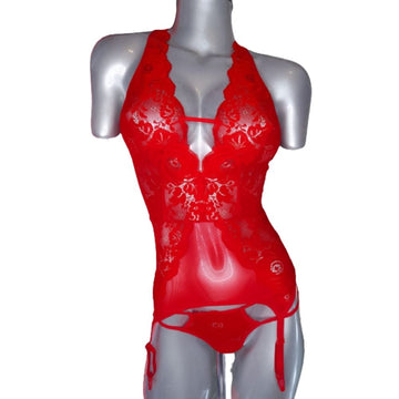 Bustier Tipo Halter Rojo Ch, Med, Gde