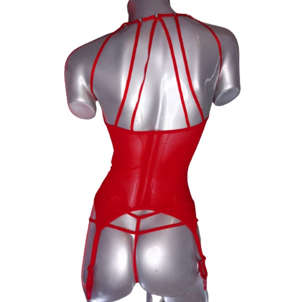 Bustier Tipo Halter Rojo Ch, Med, Gde