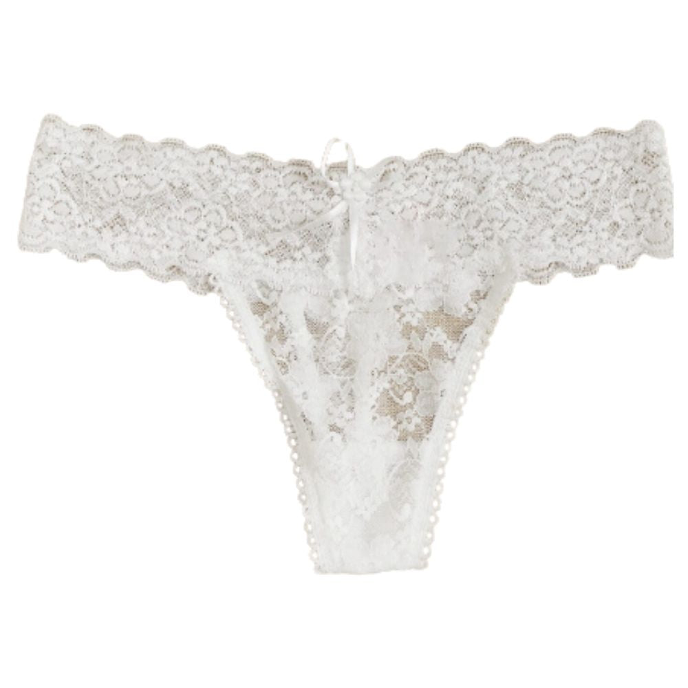 Tanga En Contraste Con Encaje Floral