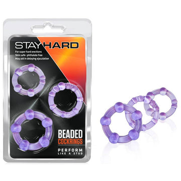 Anillo Stay Hard Beaded Cockrings Purpura