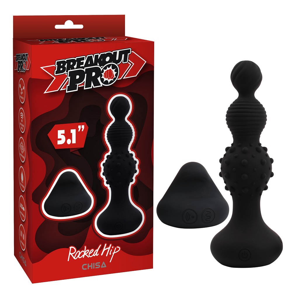 Plug Anal Breack Out Pro Con Vibración Y Texturas 5.1"