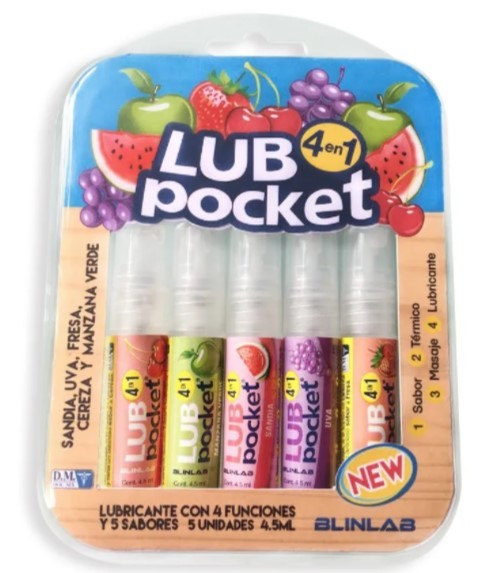 Kit De Lubricantes De Sabor Pocket 5 En 1 4.5 Ml.