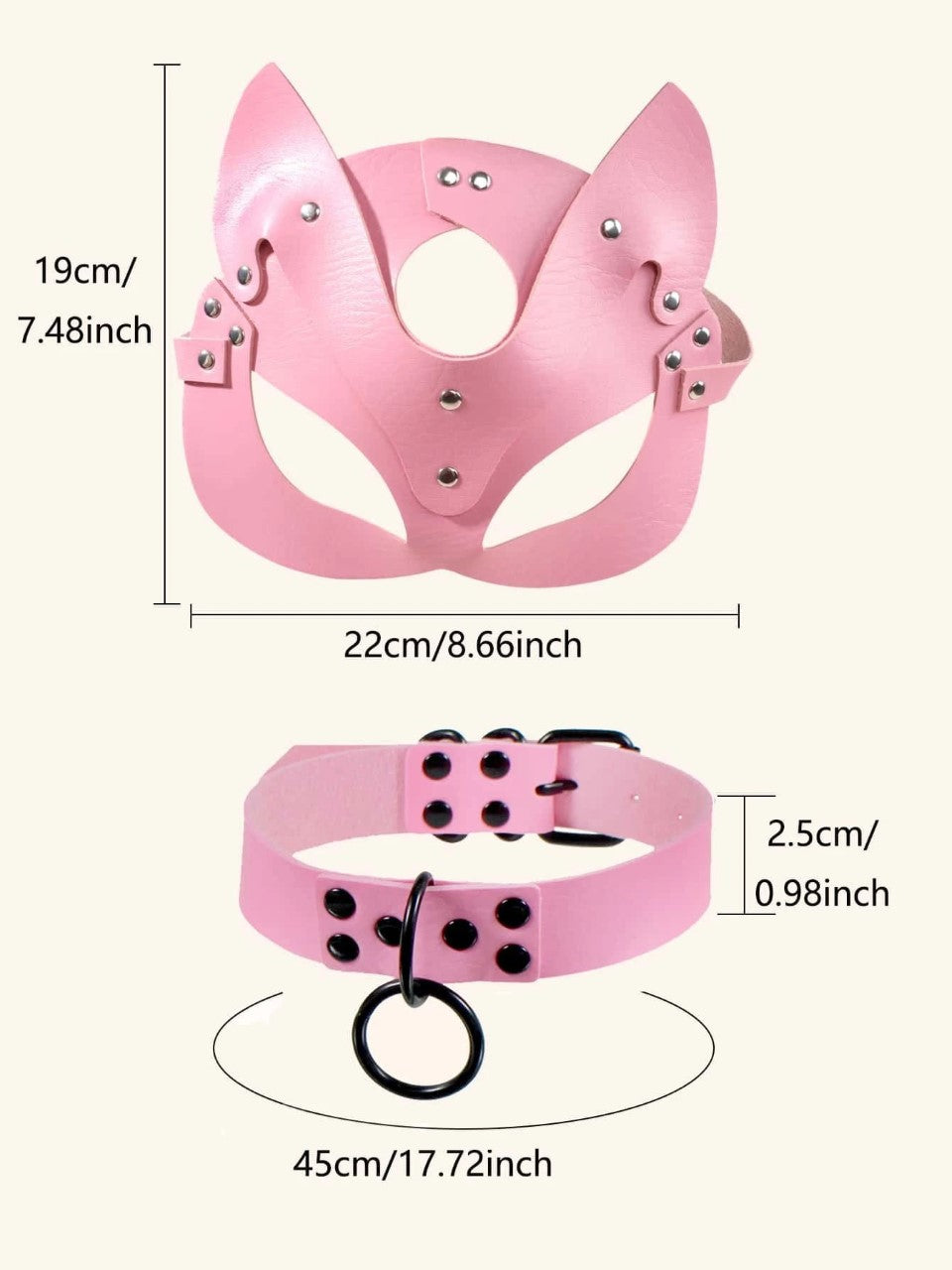 Kit De Máscara Y Collar Con Remaches